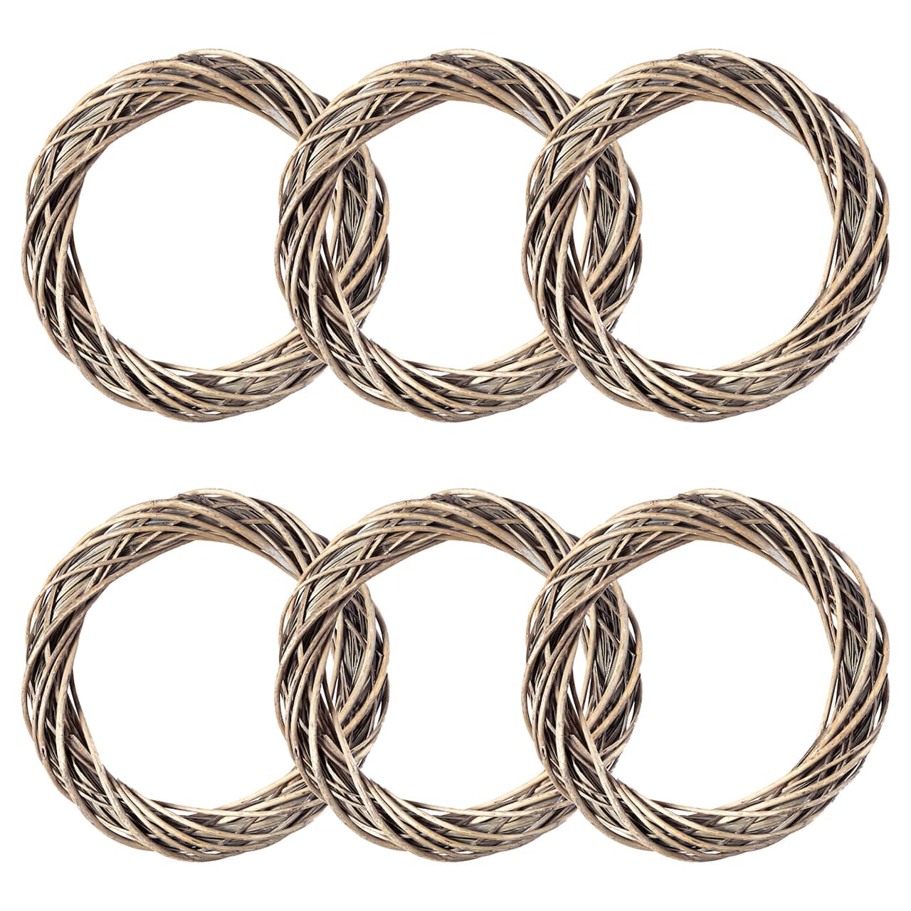 6 Pack: 18" Gray Rattan Wreath by Ashland®